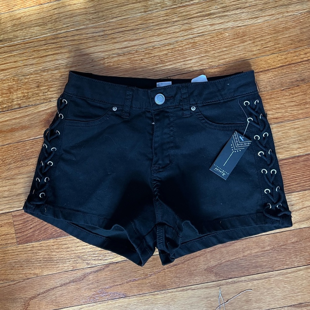 Black jean shorts